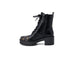 Black leather combat boot with chunky heel and patterned toe cap - Guess Women Slip On Shoes