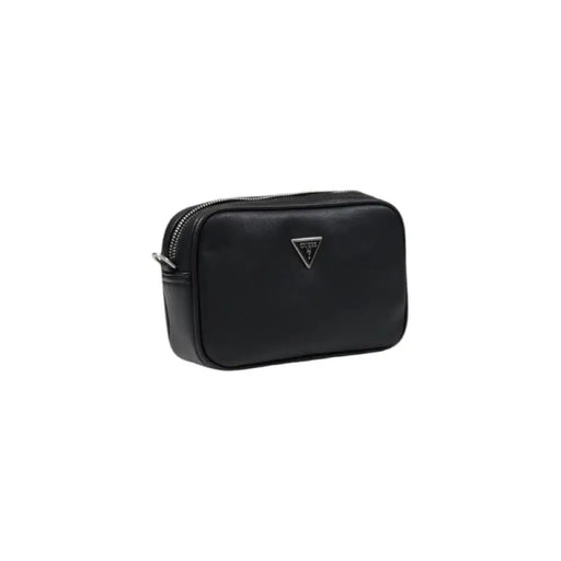 Black leather cosmetic bag with triangular logo from Guess Men’s Black Shoulder Bag