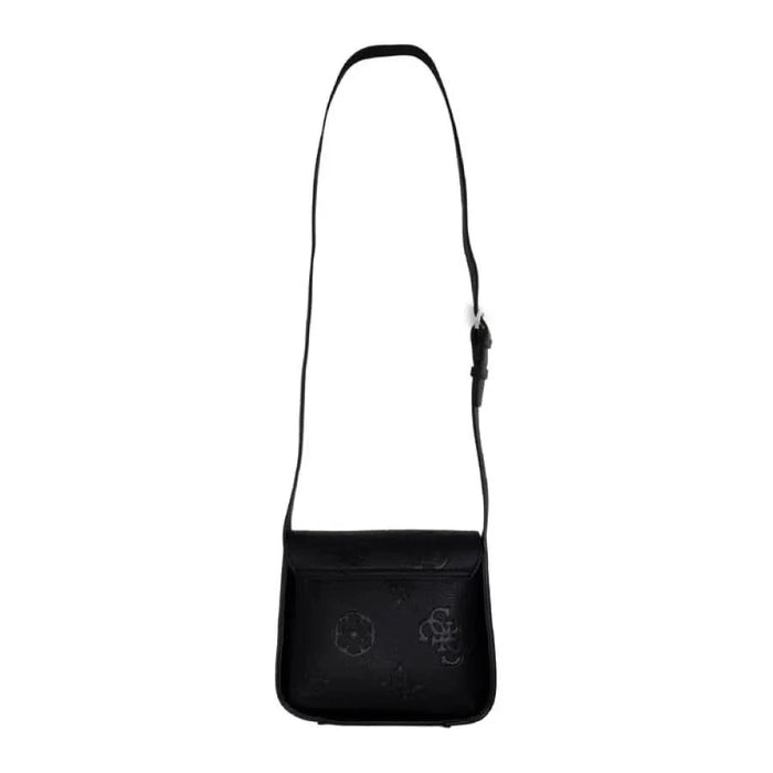 Black leather crossbody bag with adjustable strap from Guess Women Bag collection