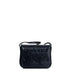 Black leather handbag with embossed pattern and shoulder strap by Armani Exchange