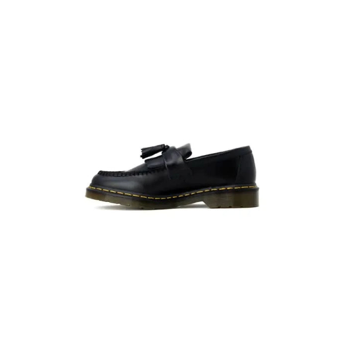 Black leather loafer with tassel and stitching for Dr. Martens Men Slip On Shoes