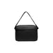 Black leather messenger bag with a single strap handle by Calvin Klein Men Bag