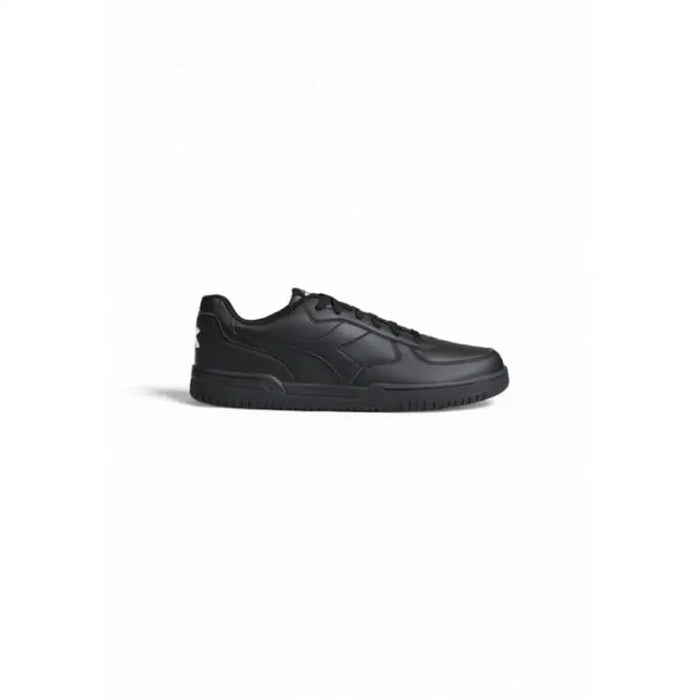 Black leather low-top sneaker by Diadora featuring a sleek monochromatic design