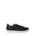 Black leather Ea7 Men Sneakers with embossed logo and white sole