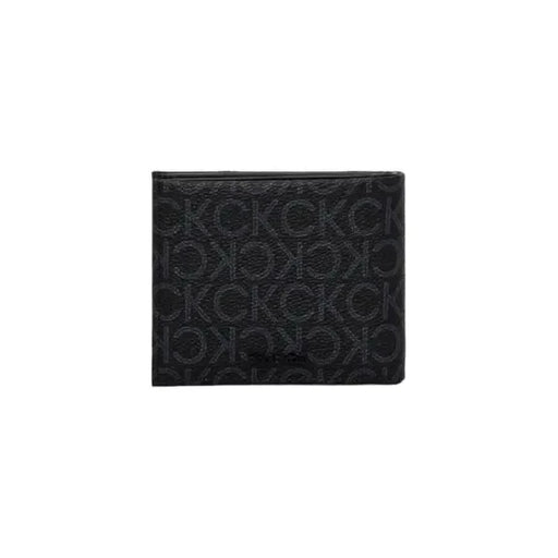 Black leather wallet with monogram pattern from Calvin Klein Men Wallet collection