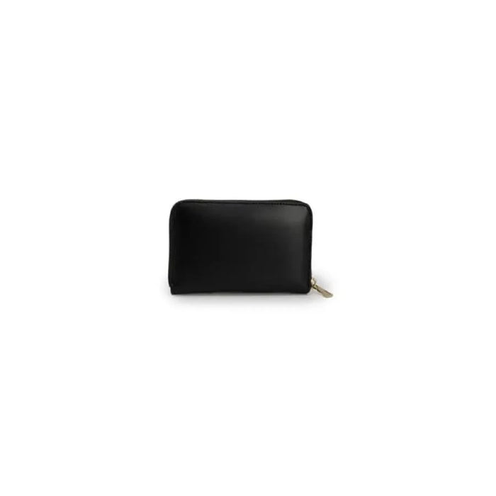 Guess Women Wallet - Black leather clutch with zipper closure