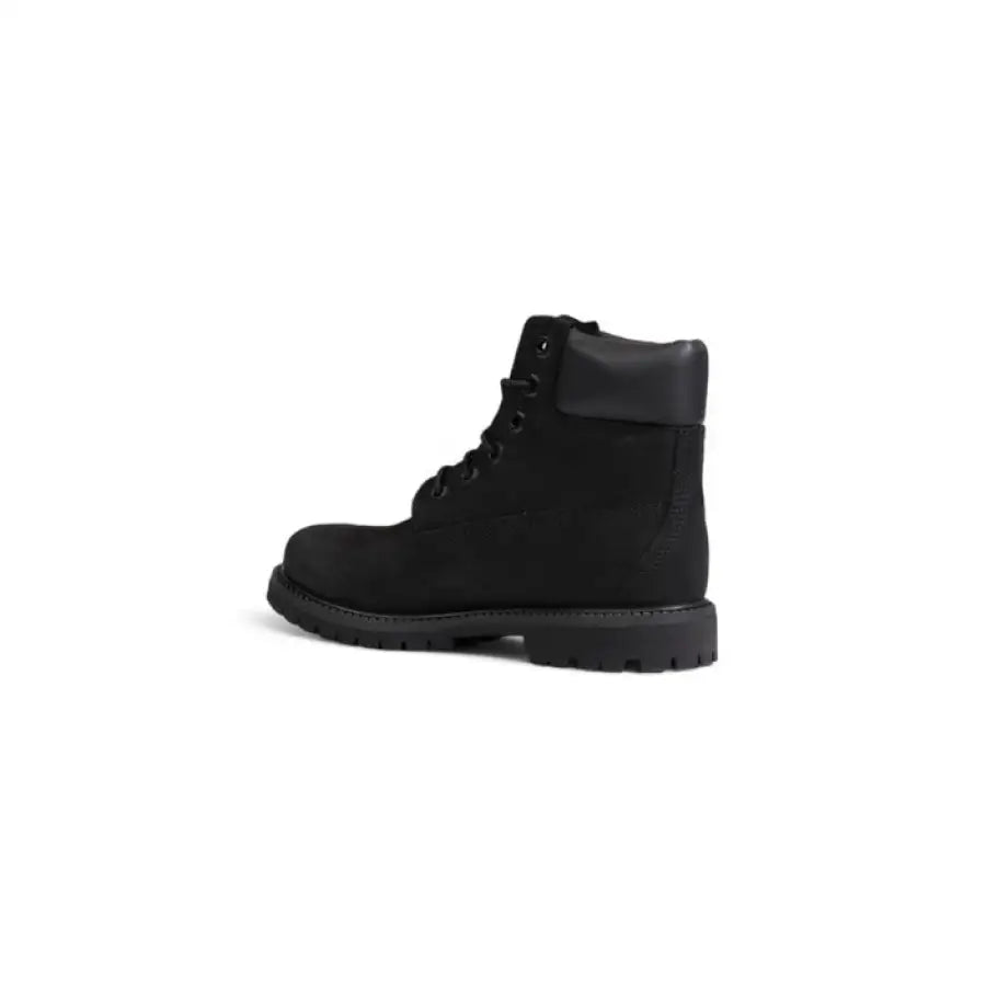Black leather work boot with laces and thick sole from Timberland Women Boots collection