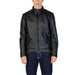 Black leather zip-up jacket with stand collar from Hamaki-ho Men Jacket collection