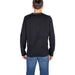 Black long-sleeve crewneck sweater viewed from the back by Boss Men Knitwear