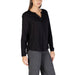 Black long-sleeved blouse with split neckline from Street One Women collection