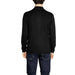 Black long-sleeved polo shirt back view from Hamaki-ho Men Knitwear collection