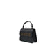 Black Love Moschino handbag featuring gold lettering and a top handle for women