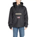 Black Napapijri pullover jacket featuring a Norwegian flag patch for men