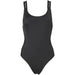 Black one-piece swimsuit with wide shoulder straps by Calvin Klein Women Beachwear