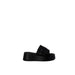 Furla Women Slippers - Black platform slide sandal with a thick sole and wide strap