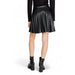 Black pleated leather skirt with ankle boots from Morgan De Toi Women Skirt collection