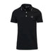 Black polo shirt with white trim and small logo from Armani Exchange for men