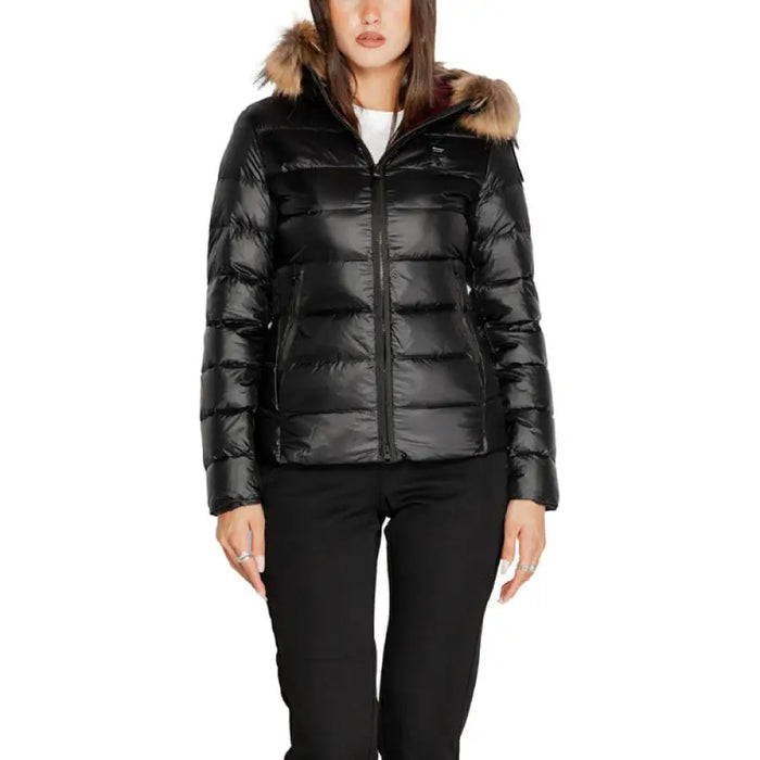 Black puffer jacket with fur-trimmed hood from Blauer Women’s Jacket collection