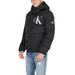 Black Calvin Klein puffer jacket featuring CK logo branding for men