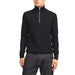 Black ribbed quarter-zip sweater with silver zipper detail by Jack & Jones Men Knitwear