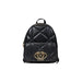 Black quilted leather backpack featuring gold Love Moschino logo emblem for women