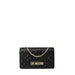 Black quilted leather handbag with gold chain strap and Love Moschino logo