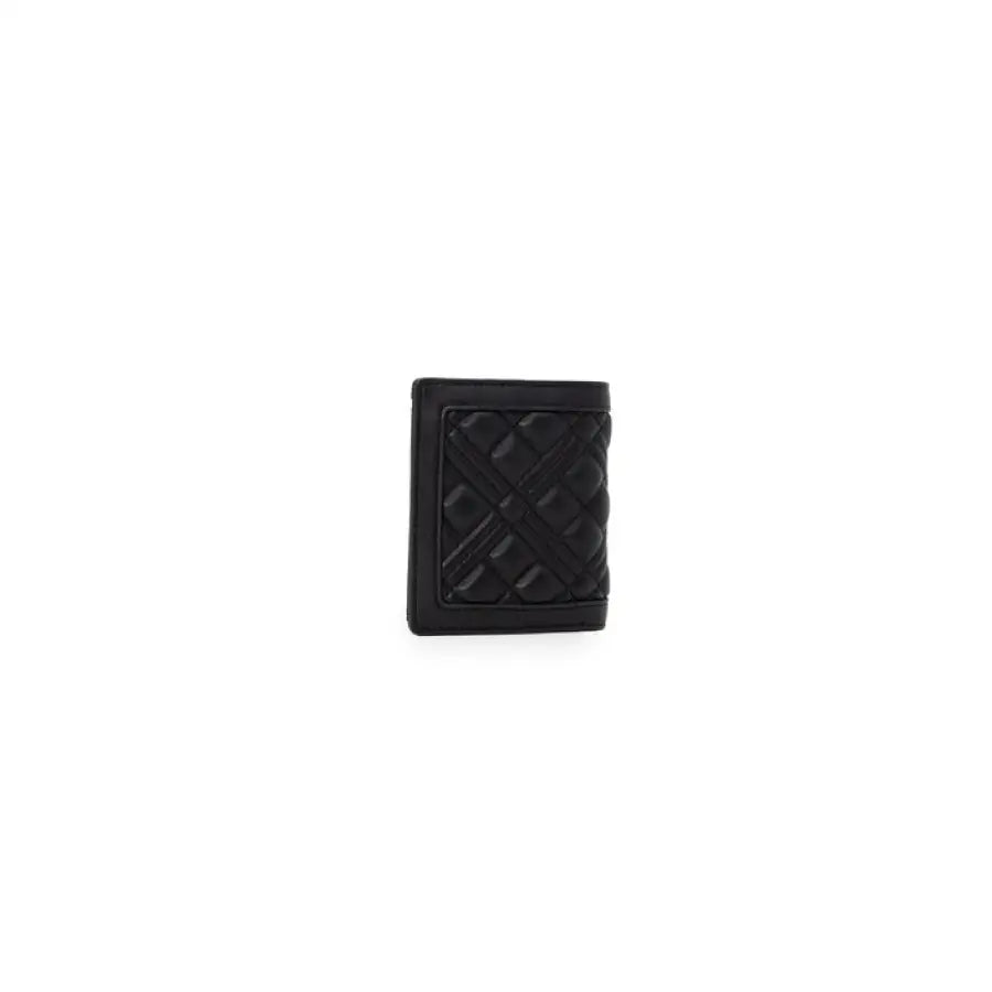 Black quilted leather wallet with compact design - Love Moschino Women Wallet