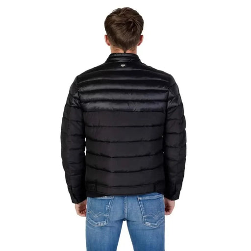 Black quilted puffer jacket back view from Antony Morato Men Jacket collection