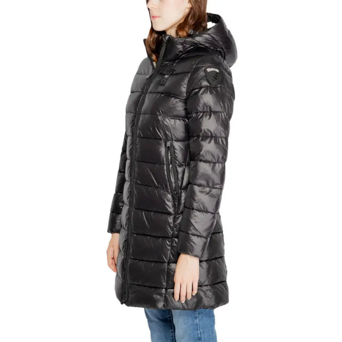 Black quilted puffer coat with hood from Blauer Women Jacket collection