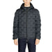 Black quilted winter jacket with hood and zipper closure from Replay Men Jacket