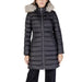 Black quilted winter parka with faux fur-trimmed hood from Tommy Hilfiger Jeans