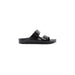 Black Birkenstock Men Slippers featuring adjustable straps and a contoured footbed