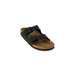 Black Birkenstock women sandals with adjustable straps and cork footbed