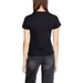 Black short-sleeved Guess Active Women T-Shirt displayed from the back on a model