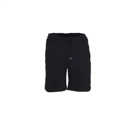 Black U.S. Polo Assn. shorts with white logo, embodying urban style clothing fashion