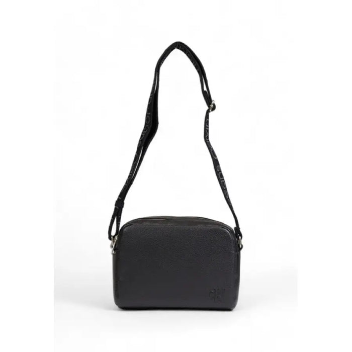 Black rectangular Calvin Klein women’s bag with adjustable strap for versatile wear