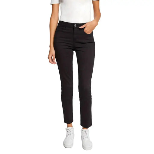 Black high-waist cropped ankle skinny jeans by Morgan De Toi for women