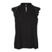 Black sleeveless blouse with lace trim and high neckline by Vero Moda Women T-Shirt