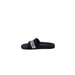 Black slide sandal with silver-toned strap from Emporio Armani Underwear for men