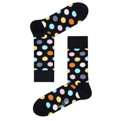 Black Happy Socks with a vibrant polka dot pattern for men’s underwear