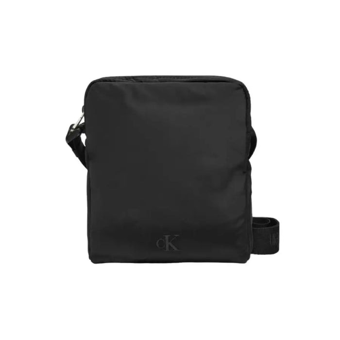 Black square messenger bag with shoulder strap from Calvin Klein for men in polyester