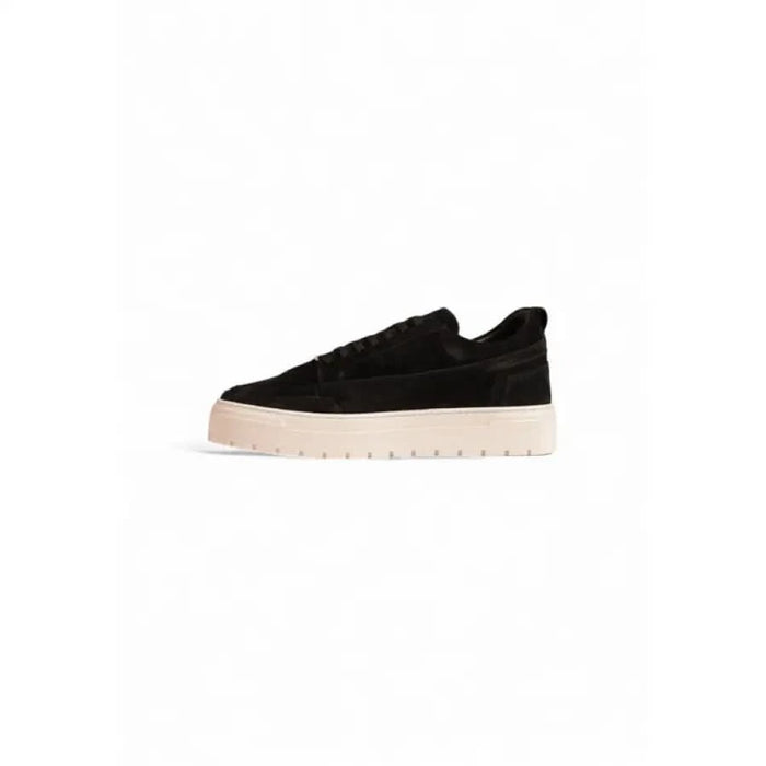 Black suede slip-on sneaker with thick beige sole by Antony Morato Men Sneakers