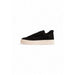 Black suede slip-on sneaker with thick beige sole by Antony Morato Men Sneakers