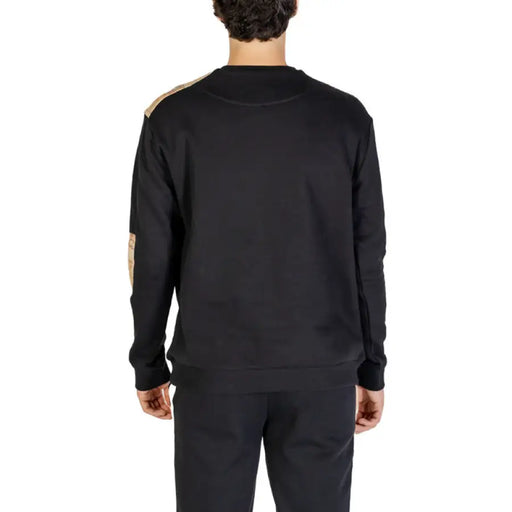 Black sweatshirt with tan shoulder panels from behind Alviero Martini Prima Classe