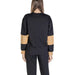 Black sweatshirt with tan sleeve panels, showcased from the back by Alviero Martini Prima Classe