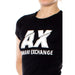 Black Armani Exchange Women T-Shirt with ’AX ARMANI EXCHANGE’ logo in white lettering