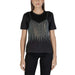 Black t-shirt with rhinestone cascade design from Only Women Undershirt collection