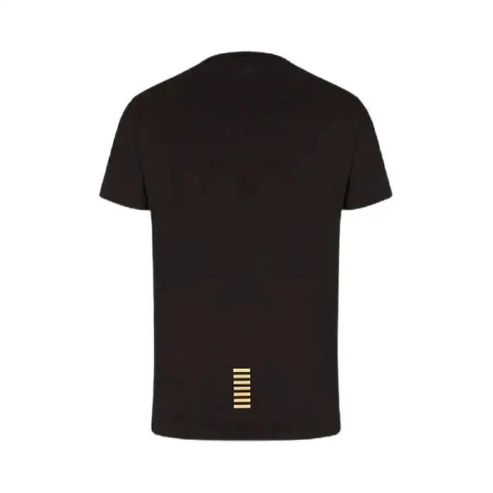 Black t-shirt with gold stripes at the bottom back - Ea7 Ea7 Men T-Shirt