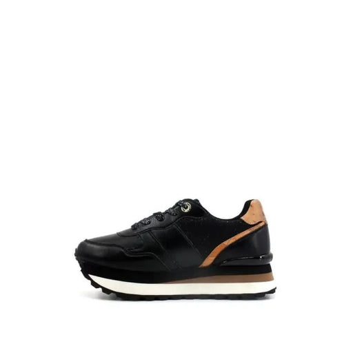 Alviero Martini Prima Classe sneaker in black and tan with white sole for women