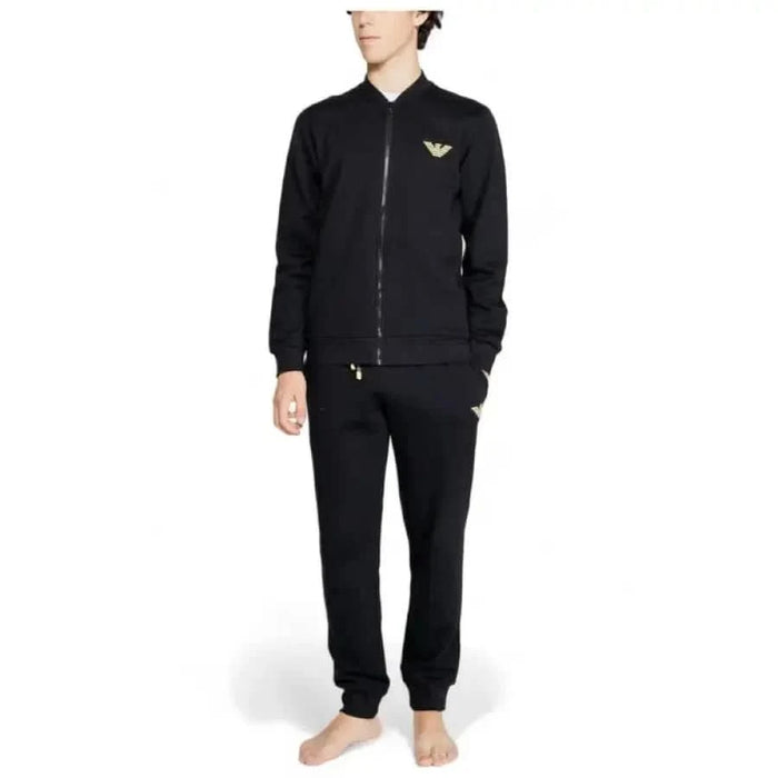 Black tracksuit with logo on jacket from Emporio Armani Men’s Underwear collection